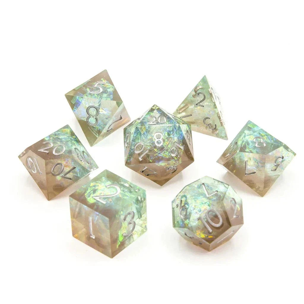 Tabletop Dominion DICE Sea Foam | Sharp Edge Dice | 7 Piece Set