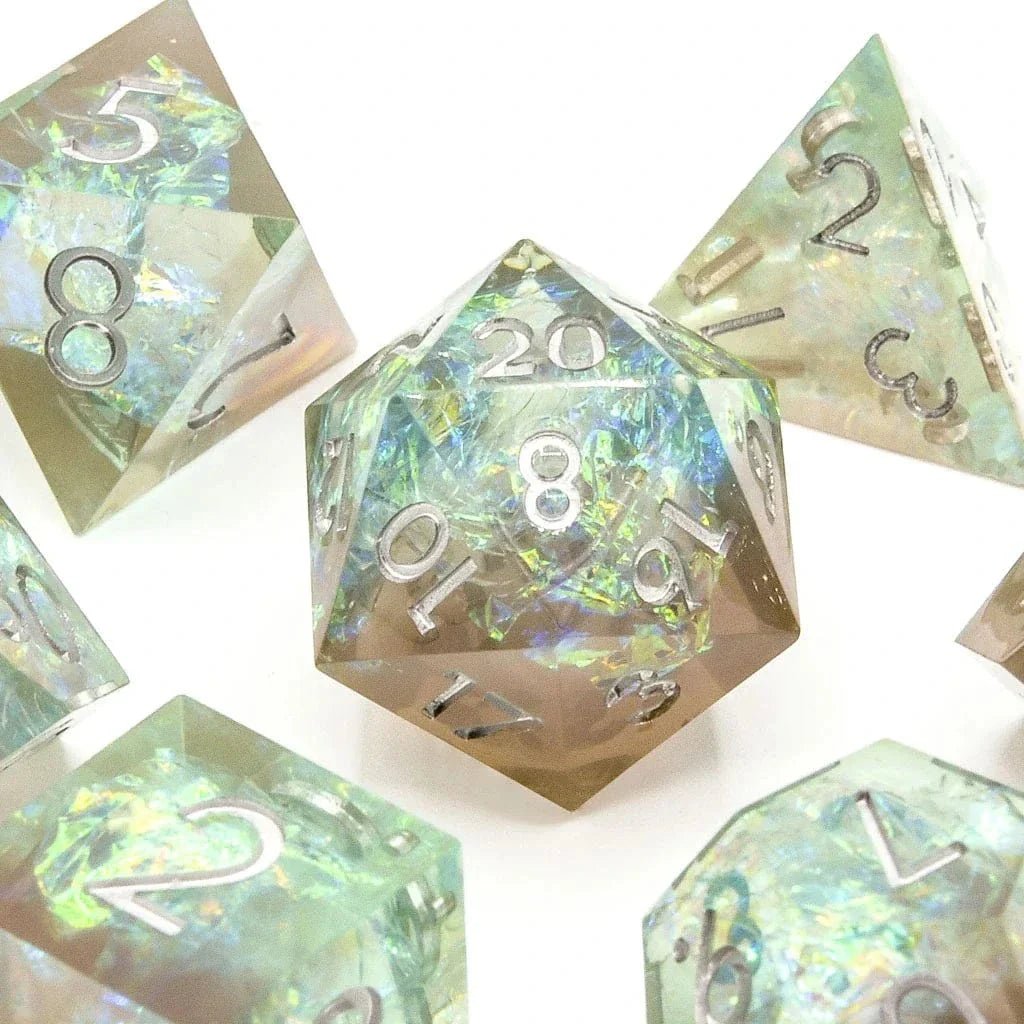 Tabletop Dominion DICE Sea Foam | Sharp Edge Dice | 7 Piece Set