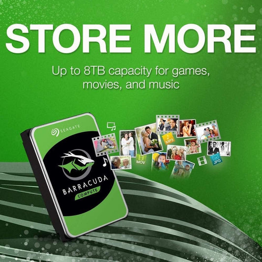 Seagate 3.5" BarraCuda Hard Drive 7200RPM, 256MB Cache, up to 8 TB