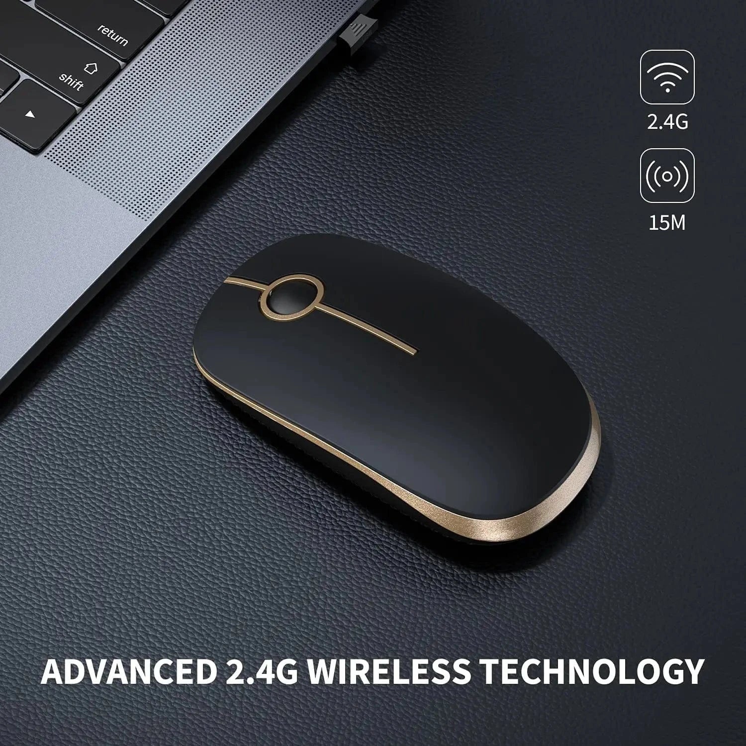 Seenda Silent Wireless Mouse with 1600 DPI Precision - Purple Anime