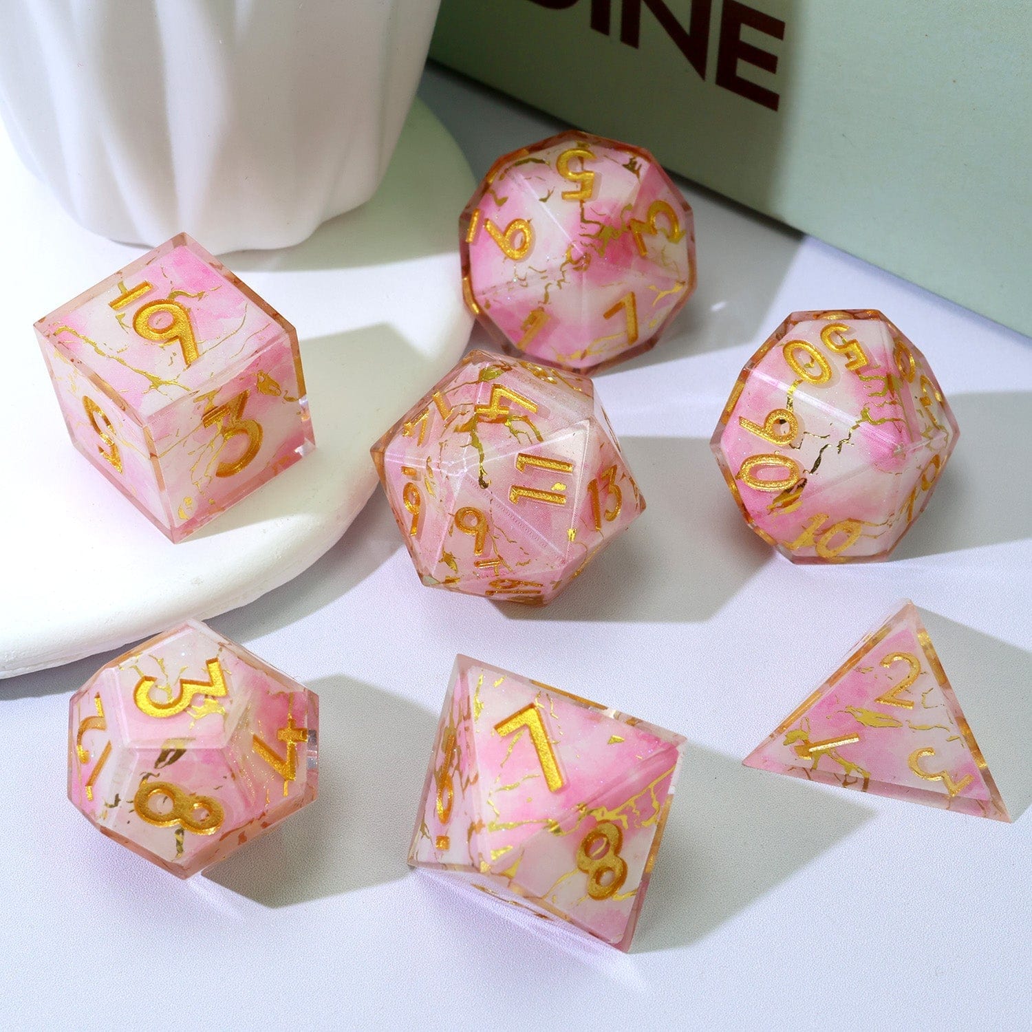 Tabletop Dominion DICE Seraphic Bloom | Art Core Dice | 7 Piece Set