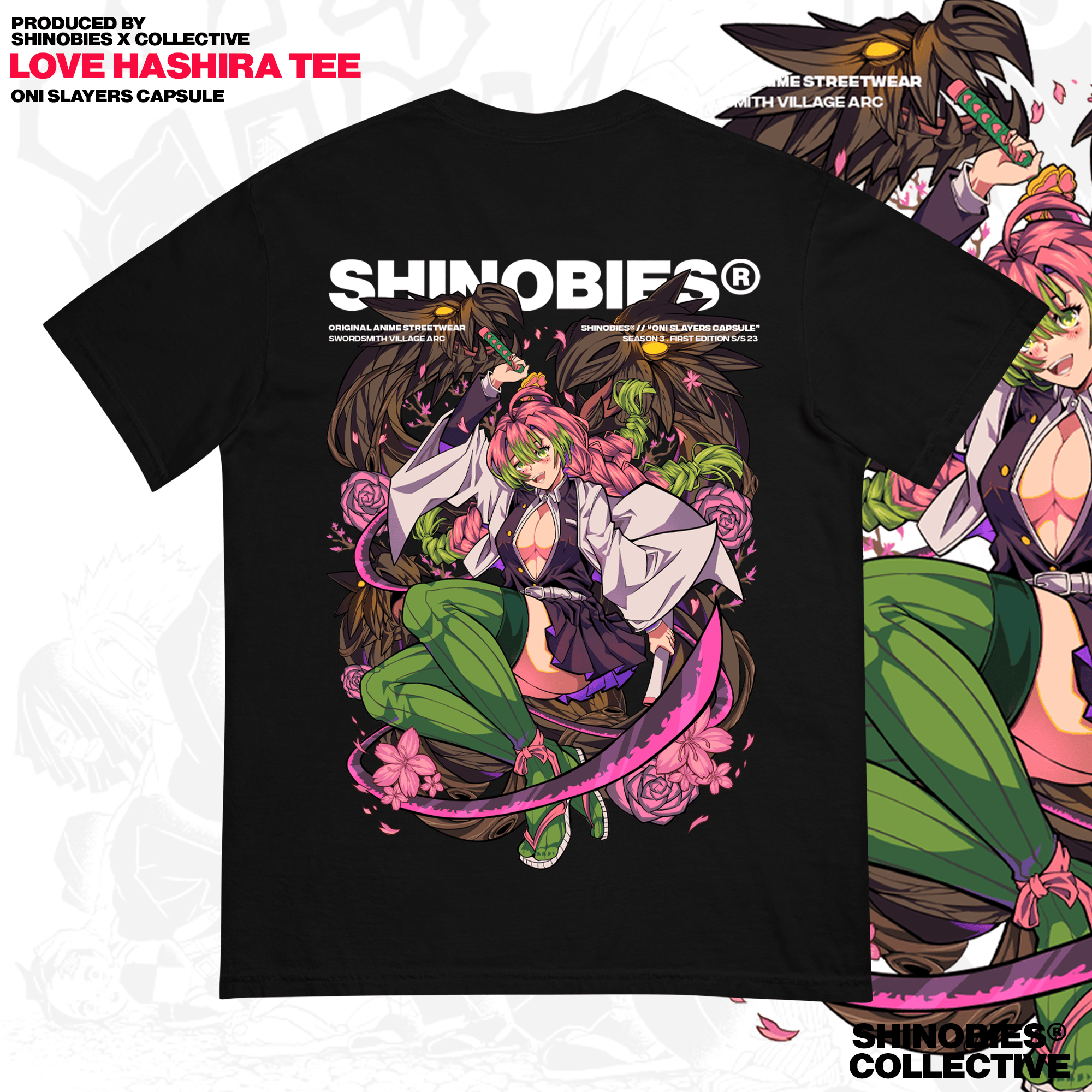 Shinobies M / Black Love Breathing Love Pillar T-Shirt !