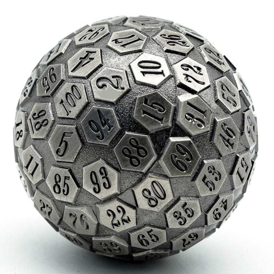 Tabletop Dominion DICE Silver Oracle | 45mm D100 | Metal