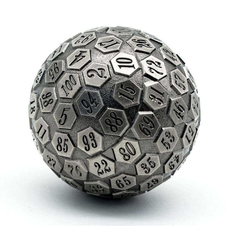 Tabletop Dominion DICE Silver Oracle | 45mm D100 | Metal