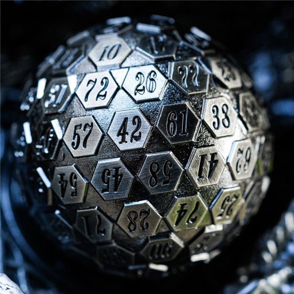 Tabletop Dominion DICE Silver Oracle | 45mm D100 | Metal