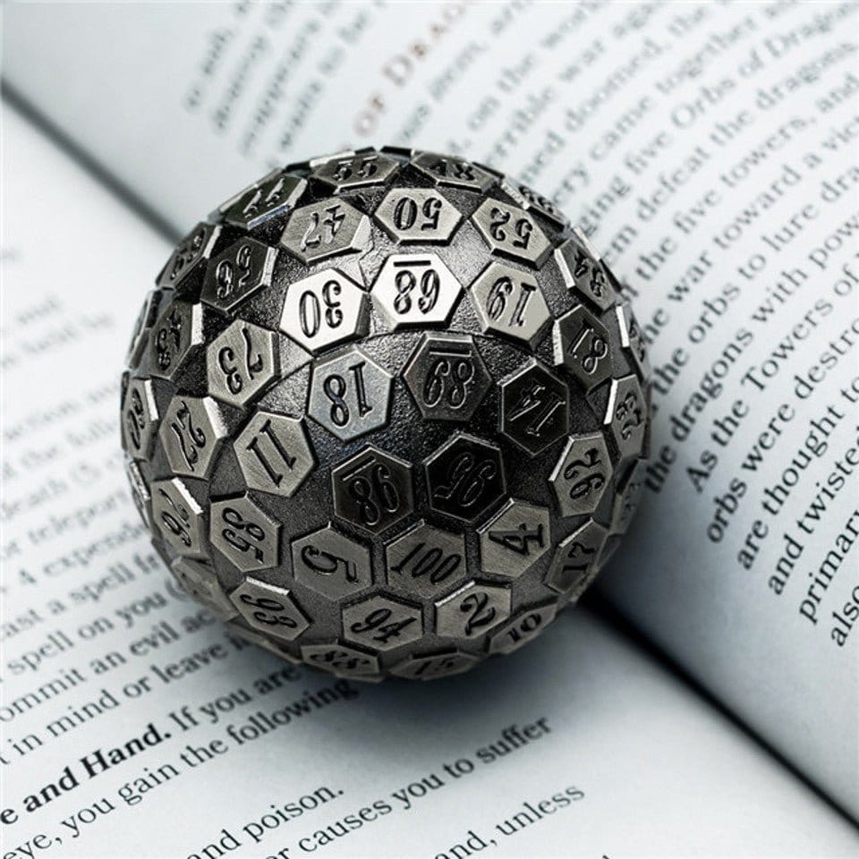 Tabletop Dominion DICE Silver Oracle | 45mm D100 | Metal