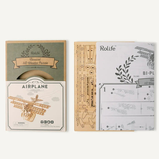 Snaps Airplane Bi-Plane TG301 3D Wooden Puzzle