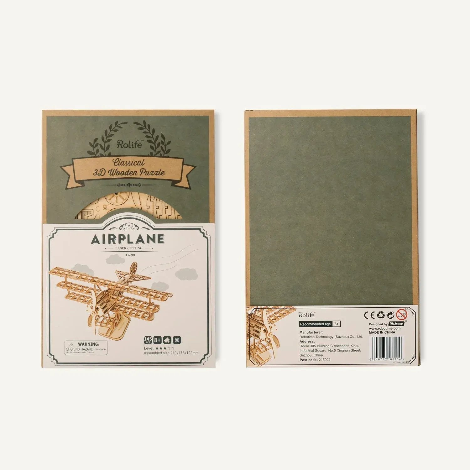 Snaps Airplane Bi-Plane TG301 3D Wooden Puzzle