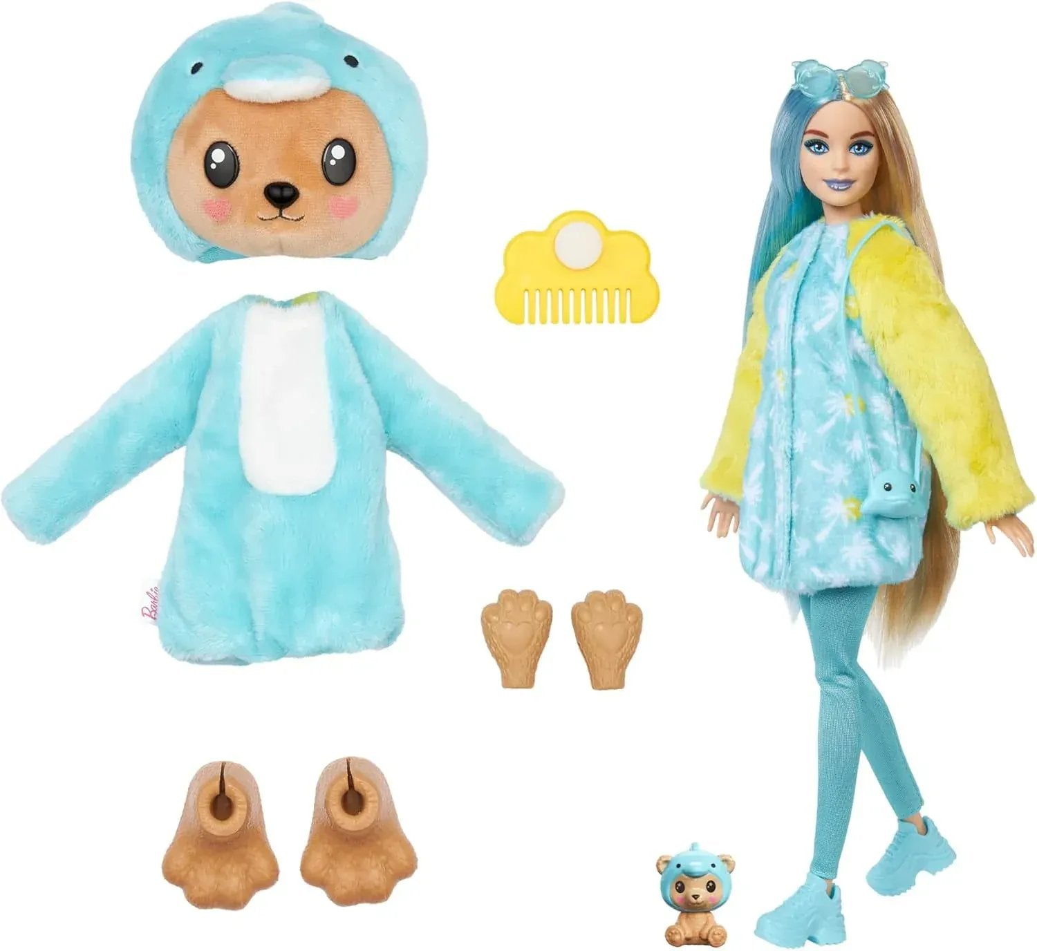 Snaps Barbie Cutie Reveal Teddy Bear as Dolphin