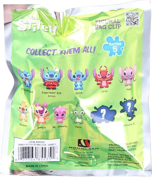 Snaps Disney Stitch Series 5 -3D Figural Foam Bag Clip Keychain