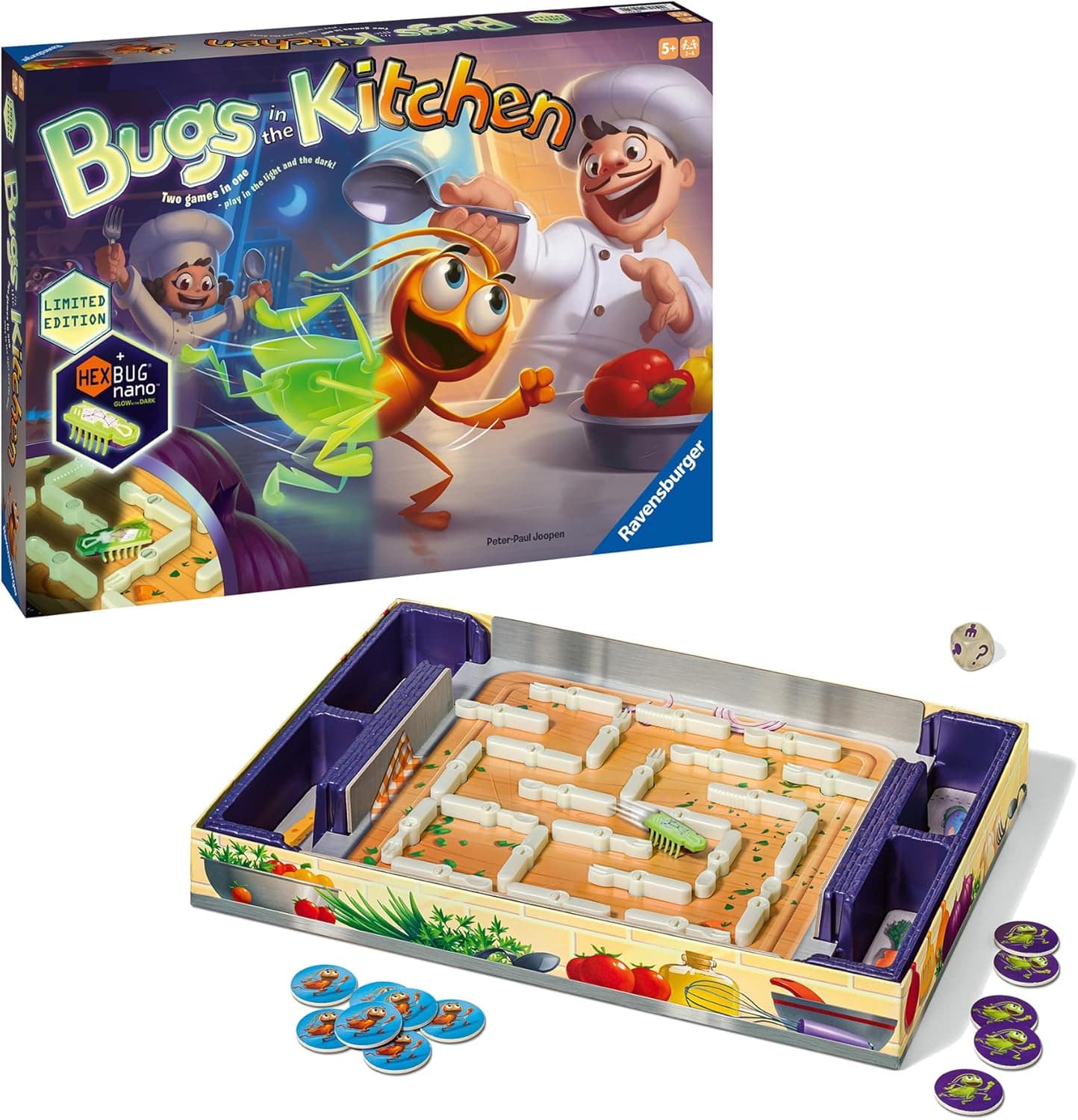 Snaps Glow in the Dark Bugs in the Kitchen Board Game