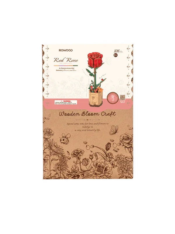 Snaps Red Rose - 3D Wooden Puzzle - TW042