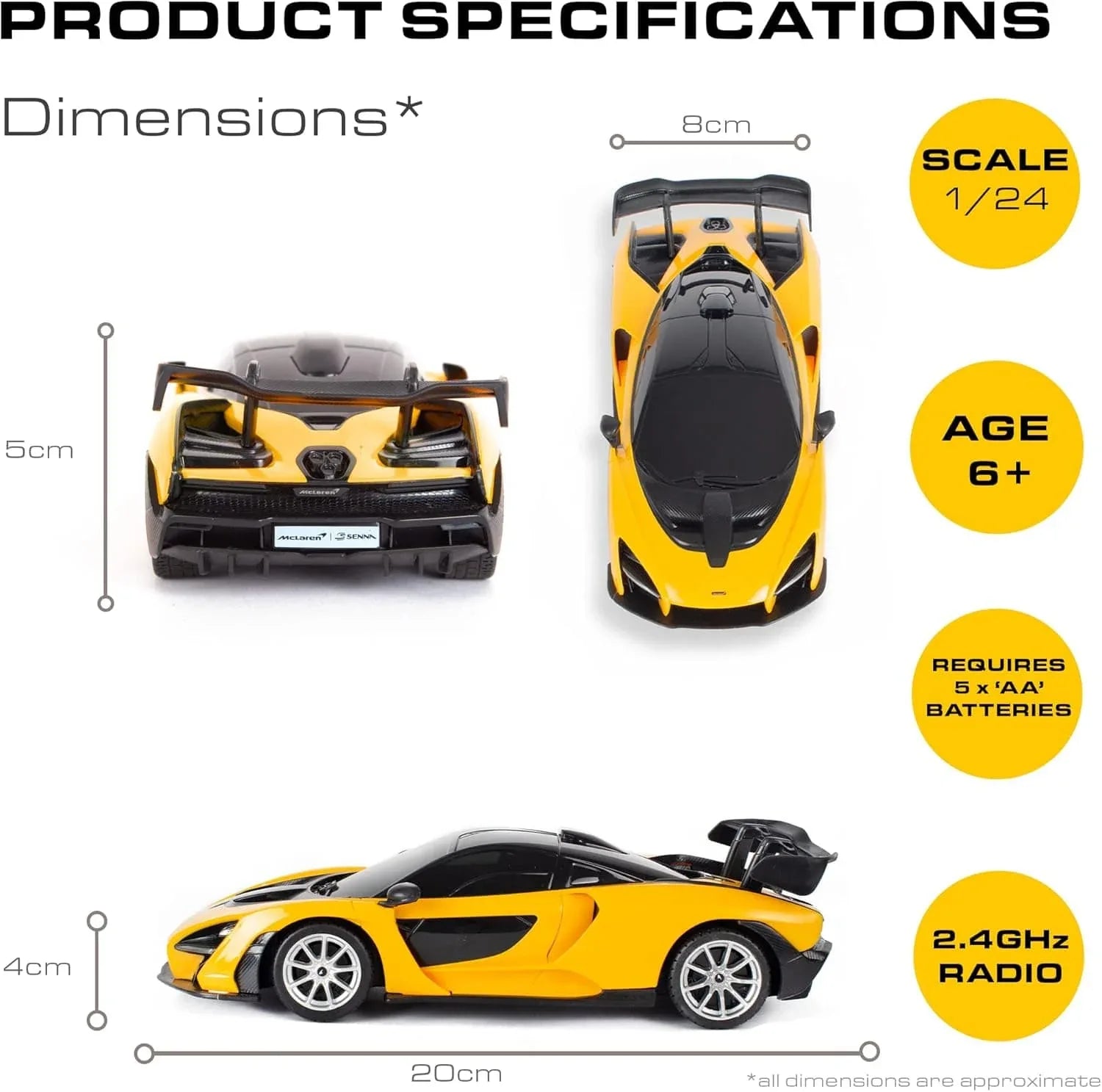 Snaps Remote Control McLaren Senna | 1:24sc Model 27.145MHz