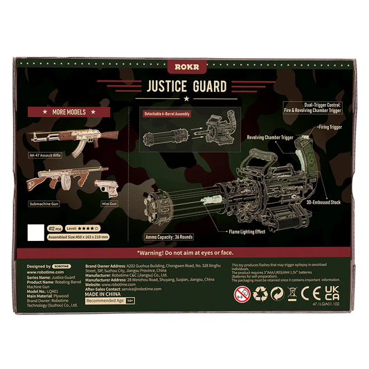 Snaps Rotating-Barrel Machine Gun 3D Wooden Puzzle
