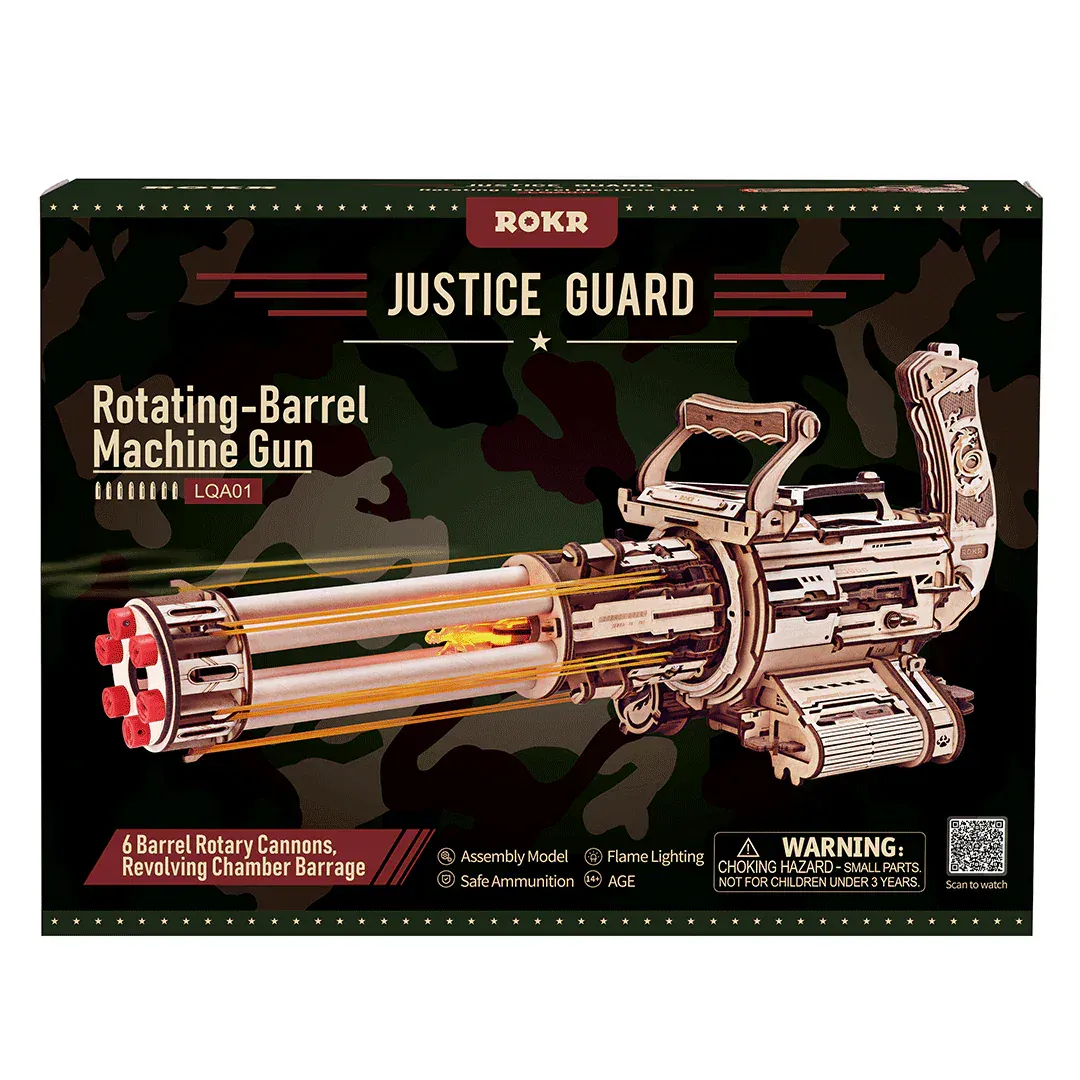Snaps Rotating-Barrel Machine Gun 3D Wooden Puzzle