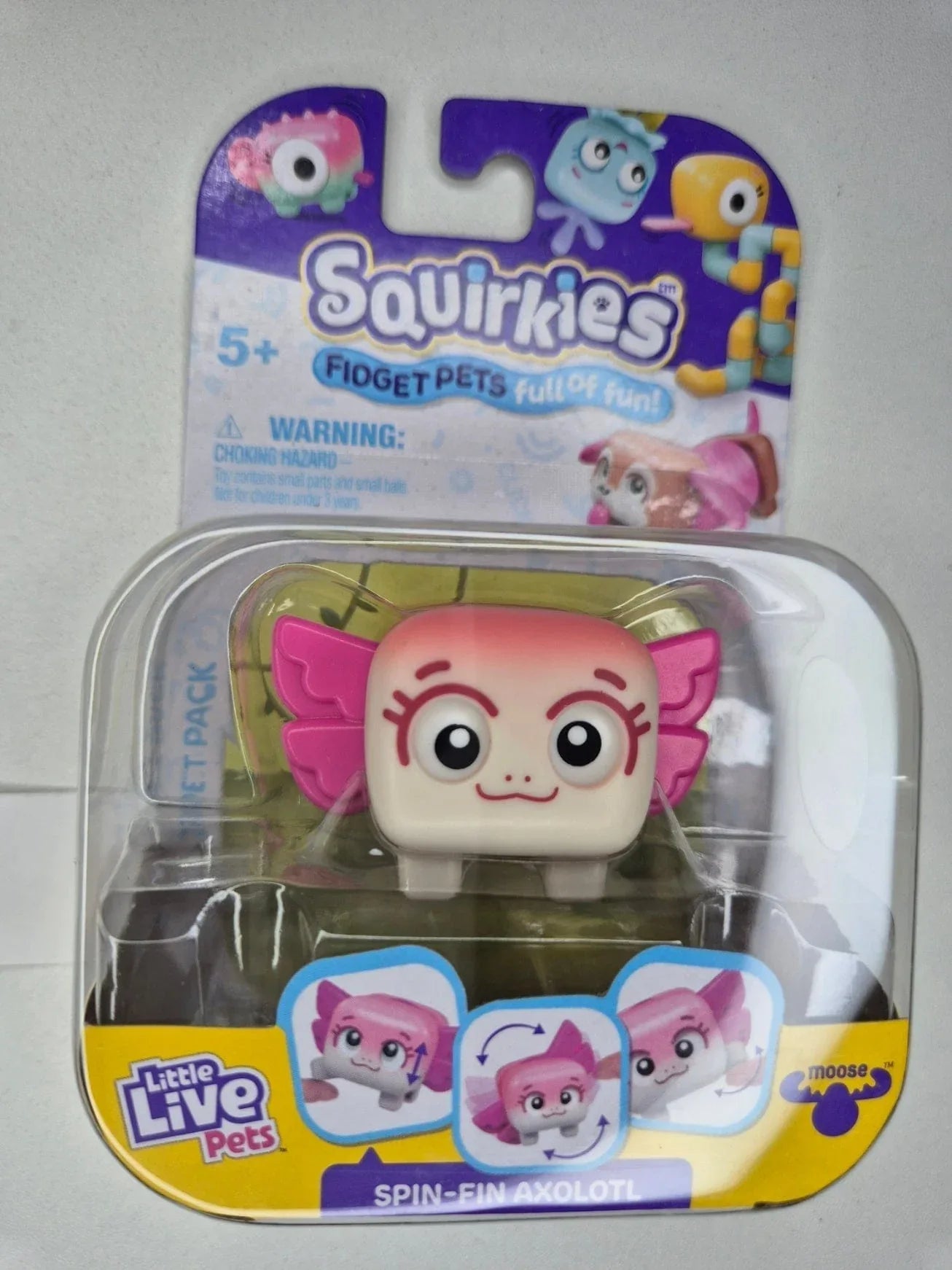 Snaps Spin-Fin AXOLOTL - Pink White Little Live Pets Squirkies
