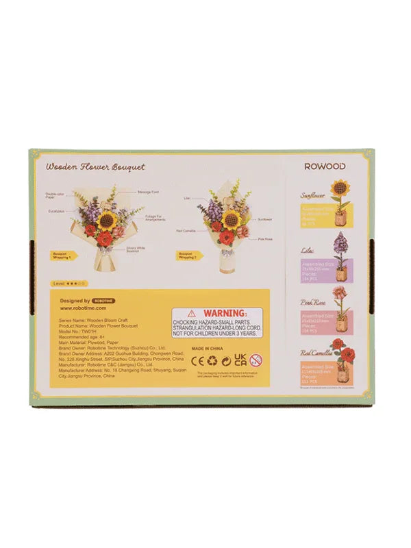 Snaps Wooden Flower Bouquet 3D Puzzle