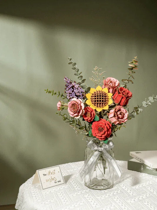Snaps Wooden Flower Bouquet 3D Puzzle
