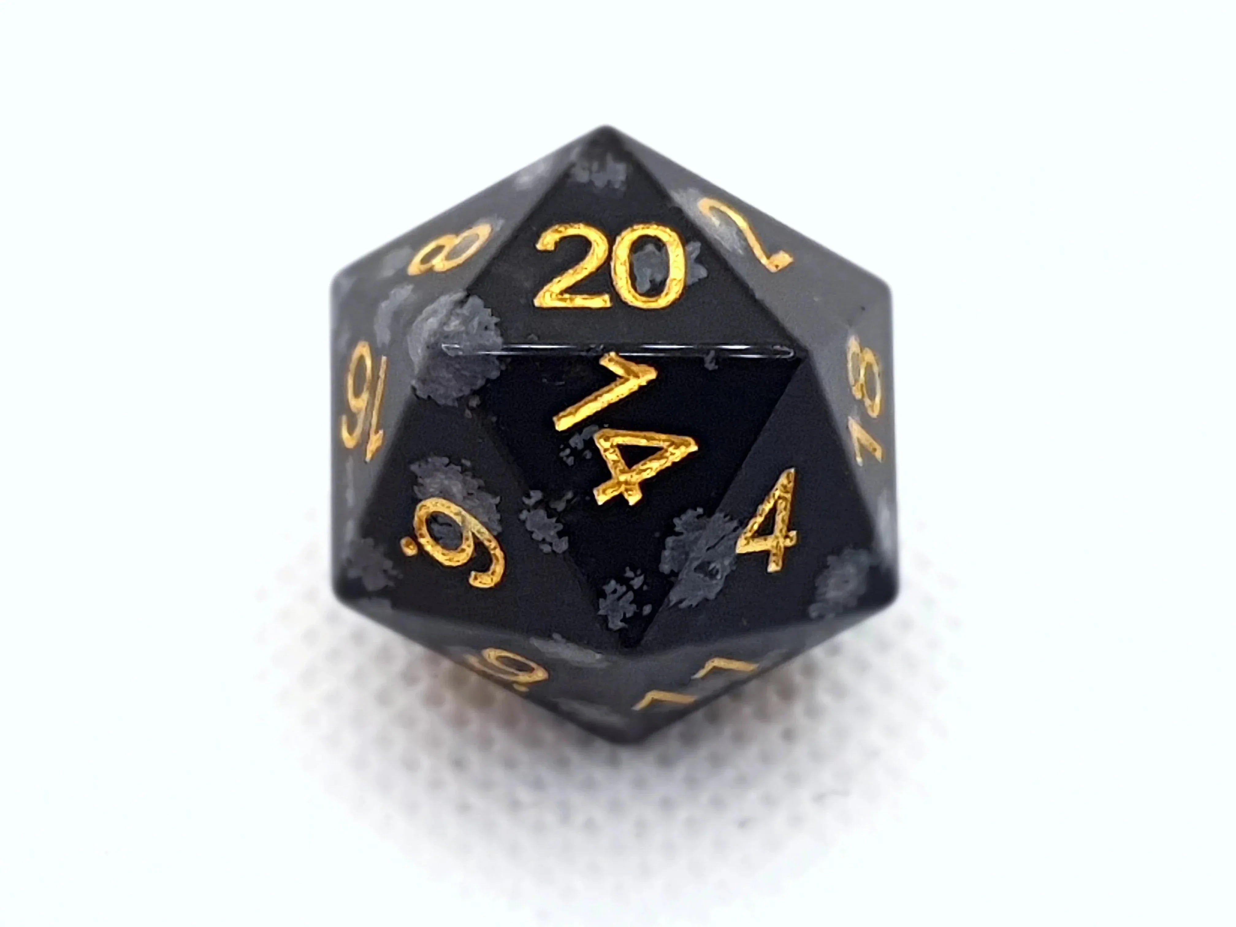 Tabletop Dominion DICE Snowflake Obsidian | Natural Gemstone | 7 Piece Set
