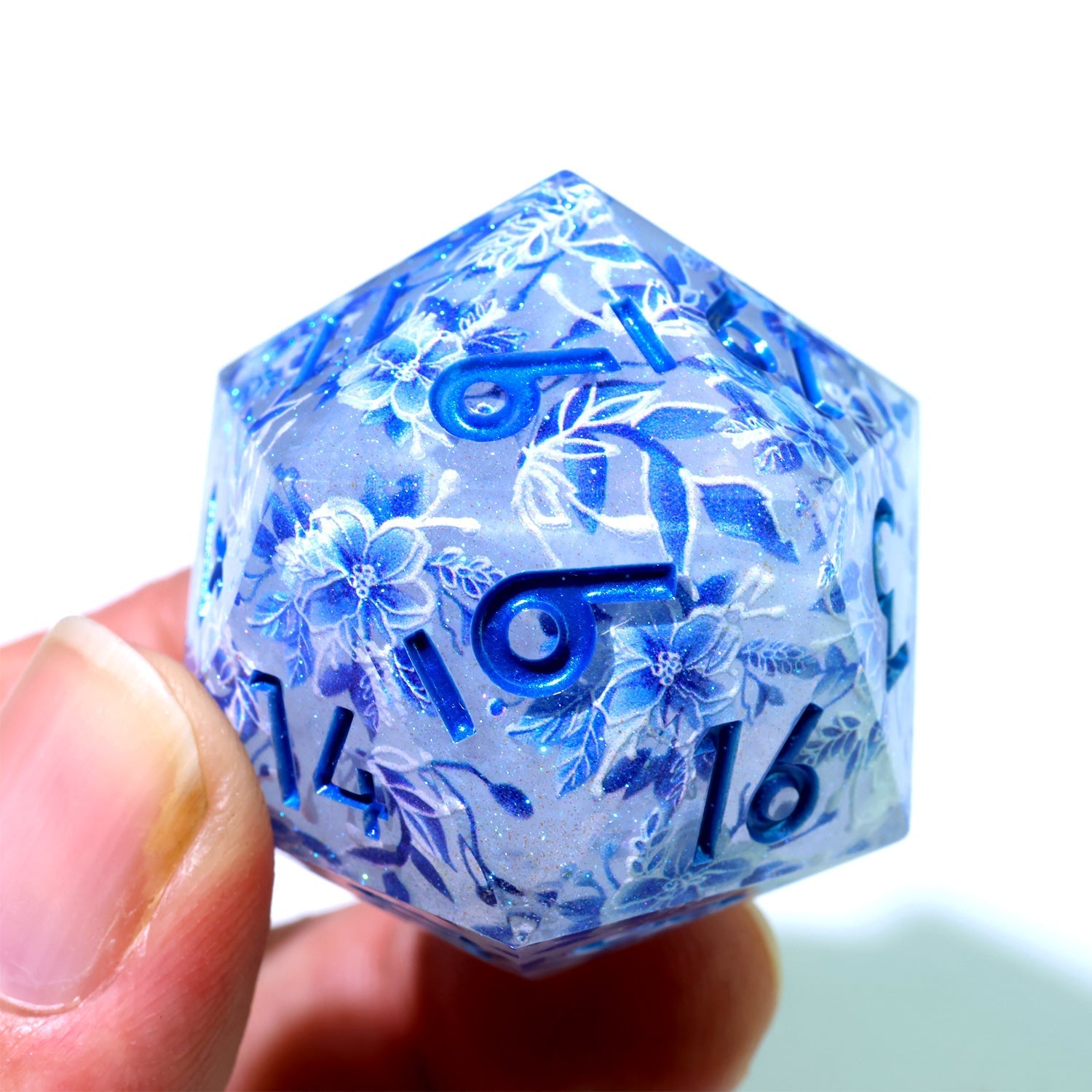 Snowflower | 33mm D20 | Oversized Art Core Dice - DICE