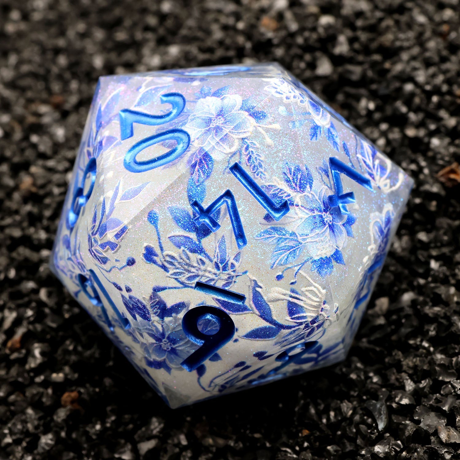 Snowflower | 33mm D20 | Oversized Art Core Dice - DICE