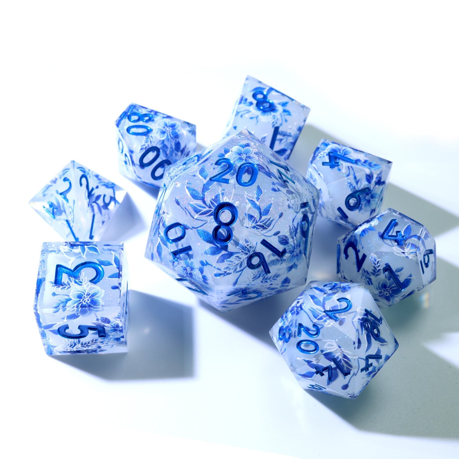 Snowflower | 33mm D20 | Oversized Art Core Dice - DICE