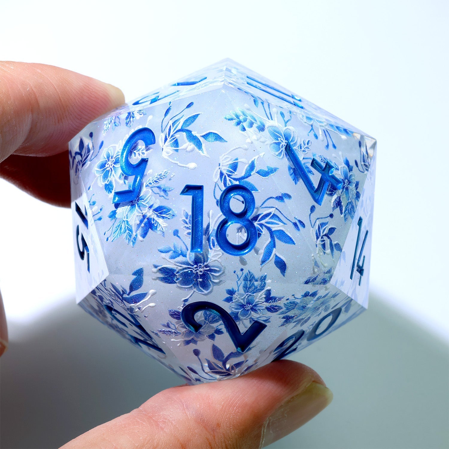 Snowflower | 50mm D20 | Oversized Art Core Dice - DICE