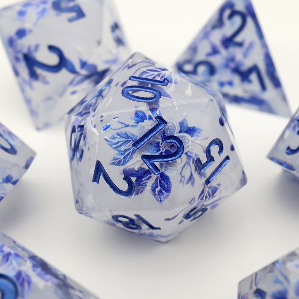 Snowflower | Art Core Dice| 7 Piece Set - DICE