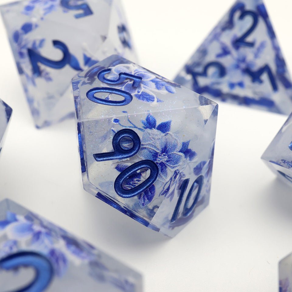 Snowflower | Art Core Dice| 7 Piece Set - DICE