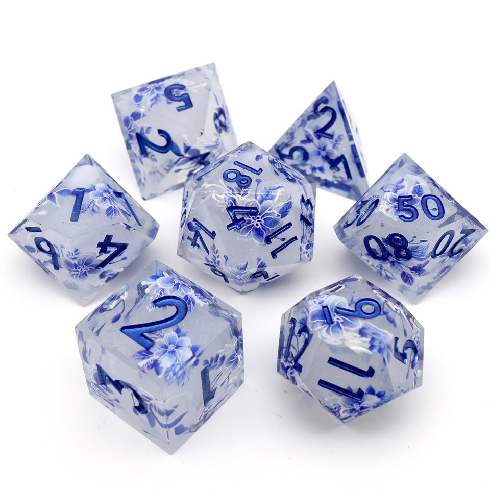 Snowflower | Art Core Dice| 7 Piece Set - DICE