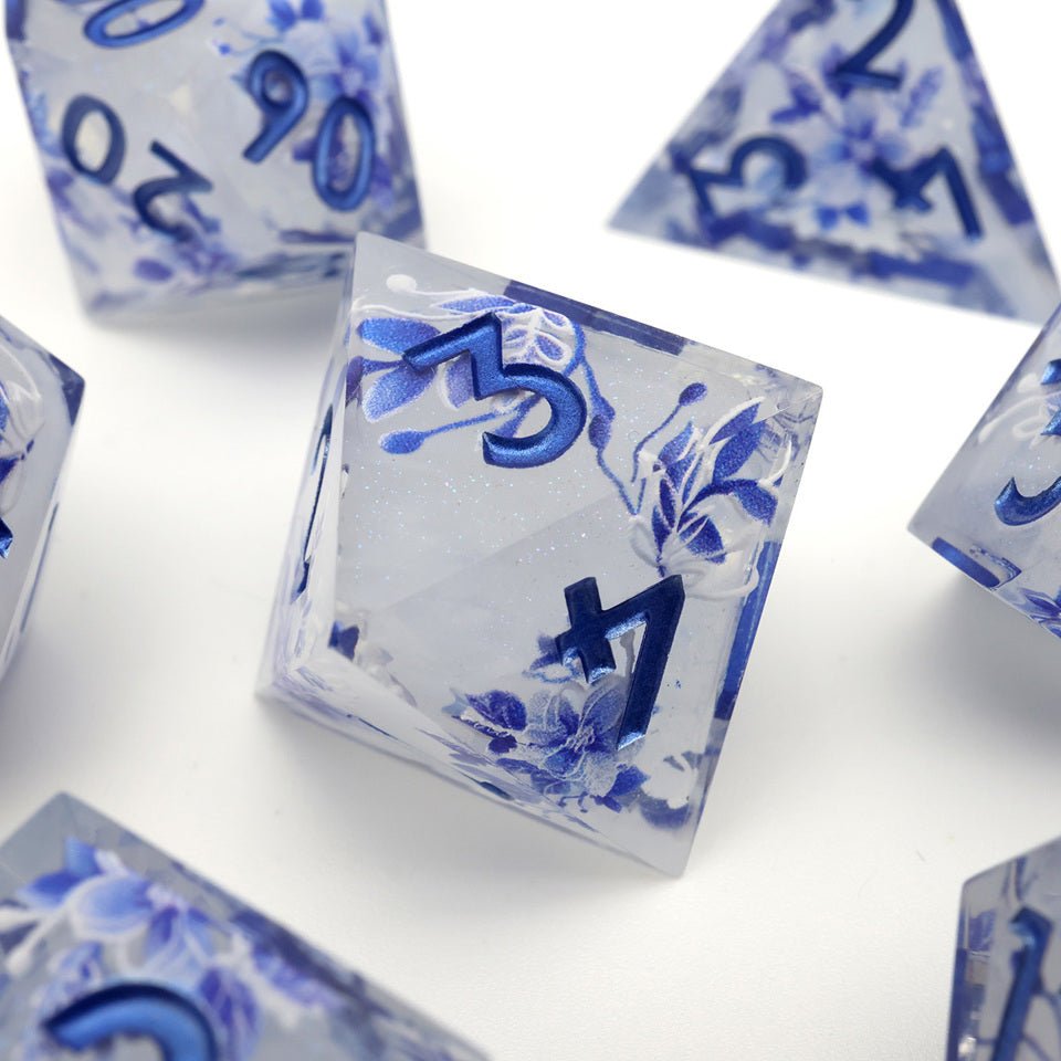 Snowflower | Art Core Dice| 7 Piece Set - DICE