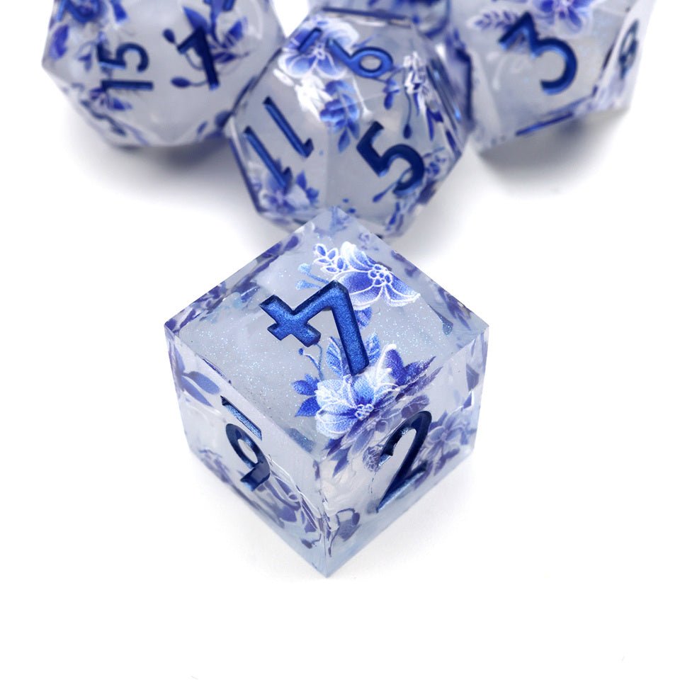 Snowflower | Art Core Dice| 7 Piece Set - DICE