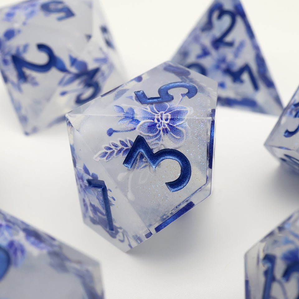 Snowflower | Art Core Dice| 7 Piece Set - DICE