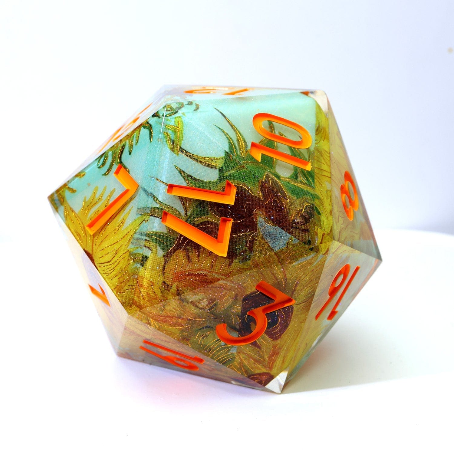Tabletop Dominion DICE Solflowers Grace | 50mm D20 | Oversized Art Core Dice