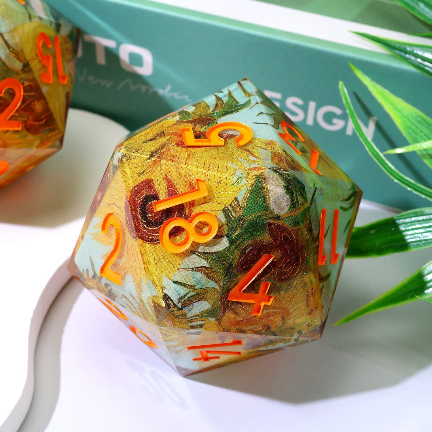 Tabletop Dominion DICE Solflowers Grace | 50mm D20 | Oversized Art Core Dice