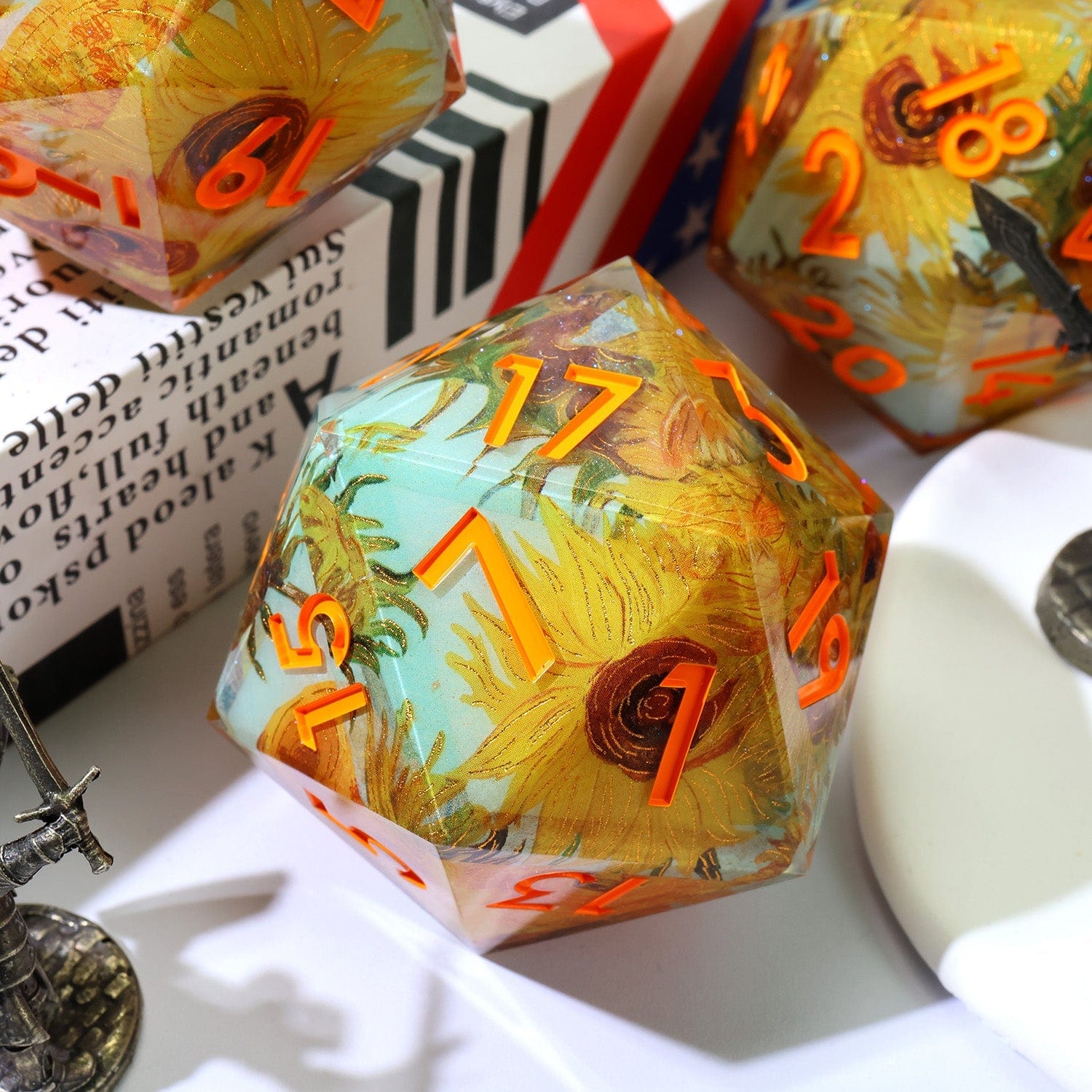 Tabletop Dominion DICE Solflowers Grace | 50mm D20 | Oversized Art Core Dice