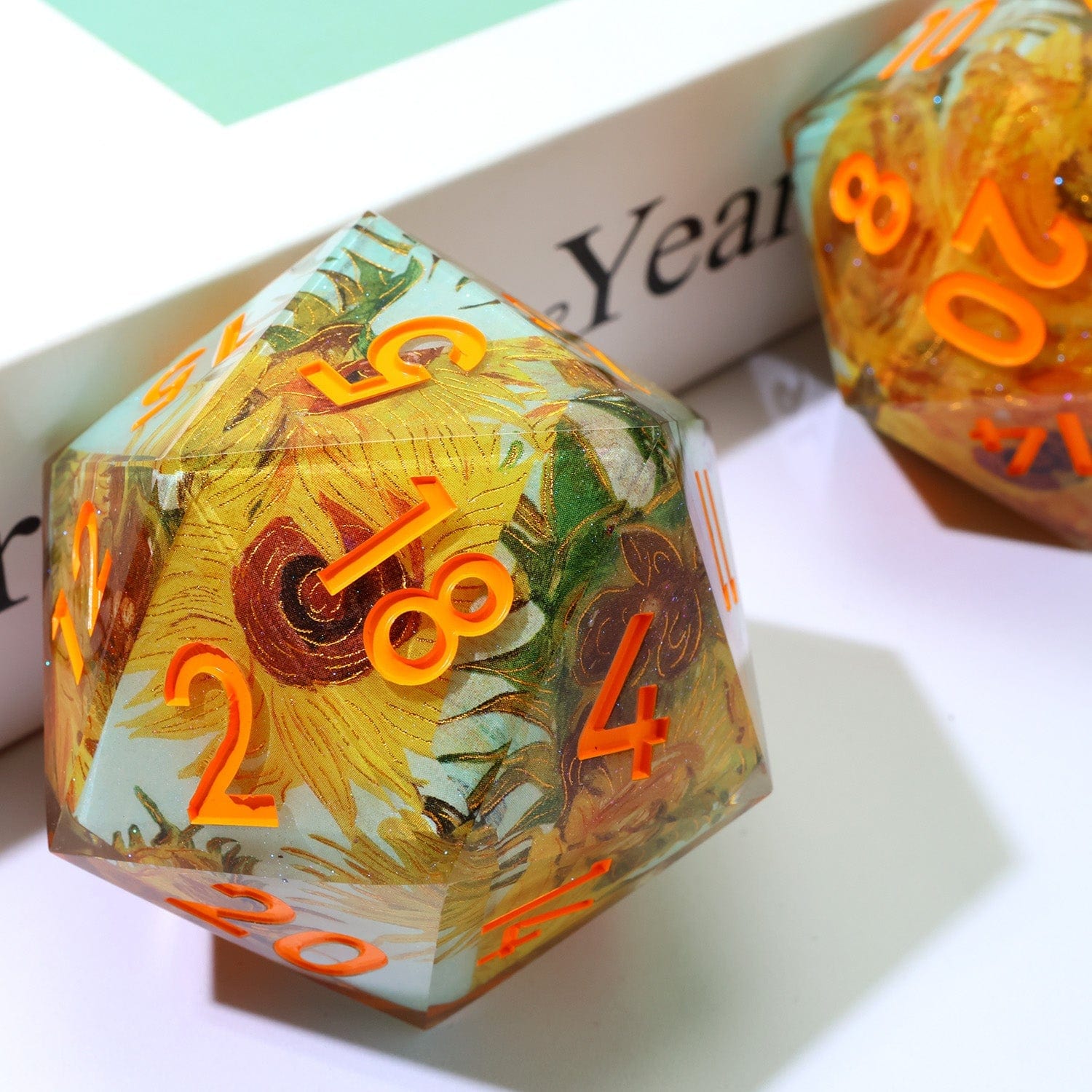Tabletop Dominion DICE Solflowers Grace | 50mm D20 | Oversized Art Core Dice