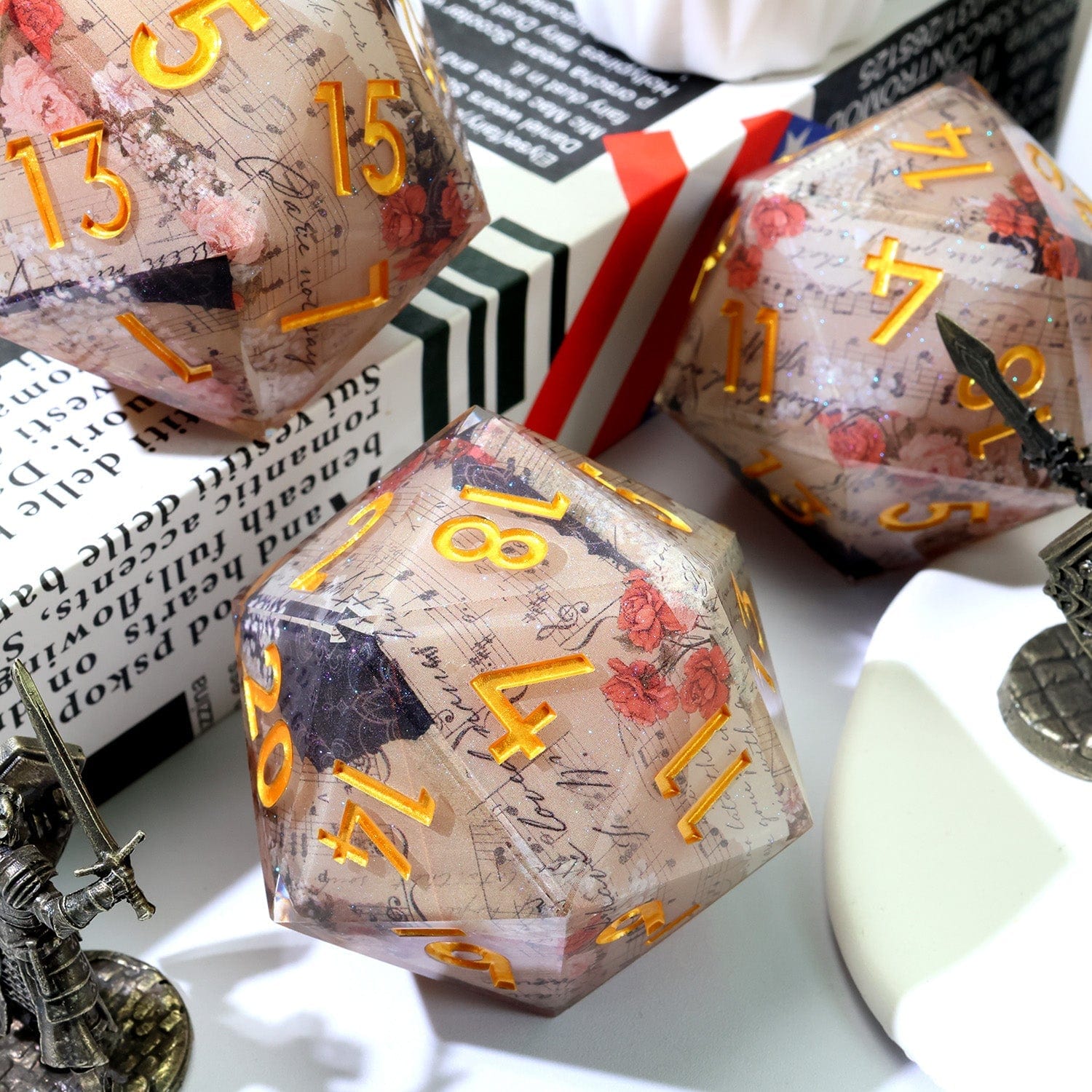 Tabletop Dominion DICE Sonnet of Thorns | 50mm D20 | Oversized Art Core Dice
