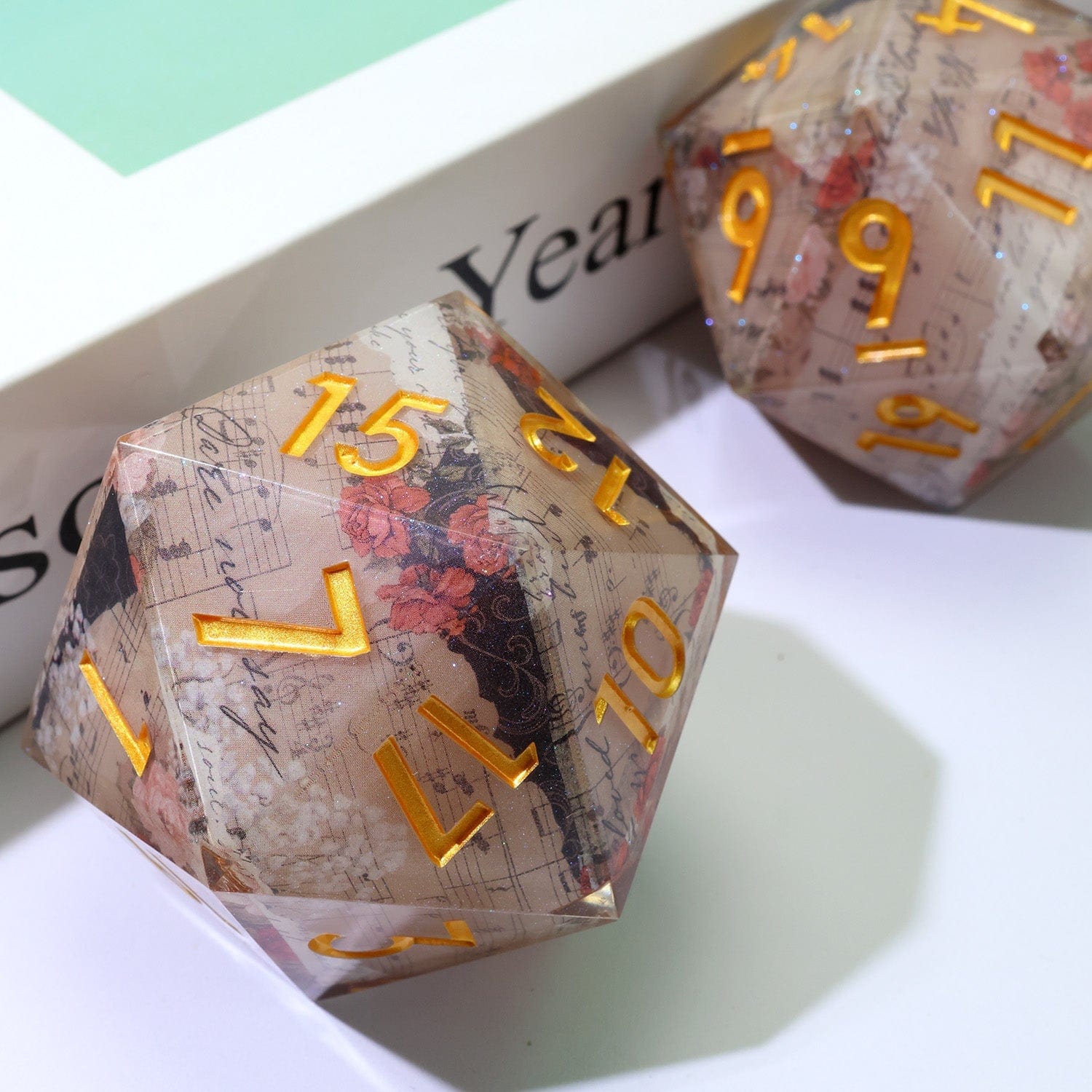 Tabletop Dominion DICE Sonnet of Thorns | 50mm D20 | Oversized Art Core Dice