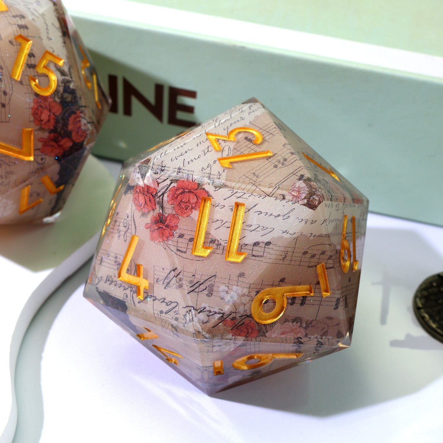 Tabletop Dominion DICE Sonnet of Thorns | 50mm D20 | Oversized Art Core Dice