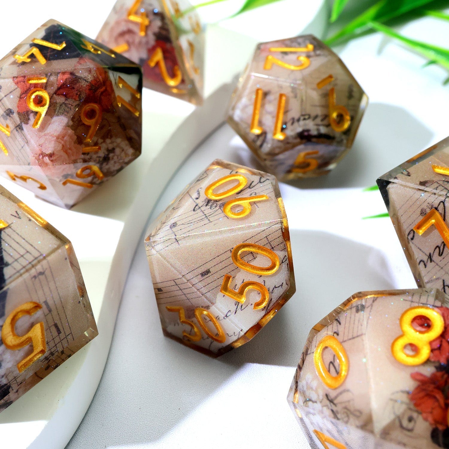 Tabletop Dominion DICE Sonnet of Thorns | Art Core Dice| 7 Piece Set