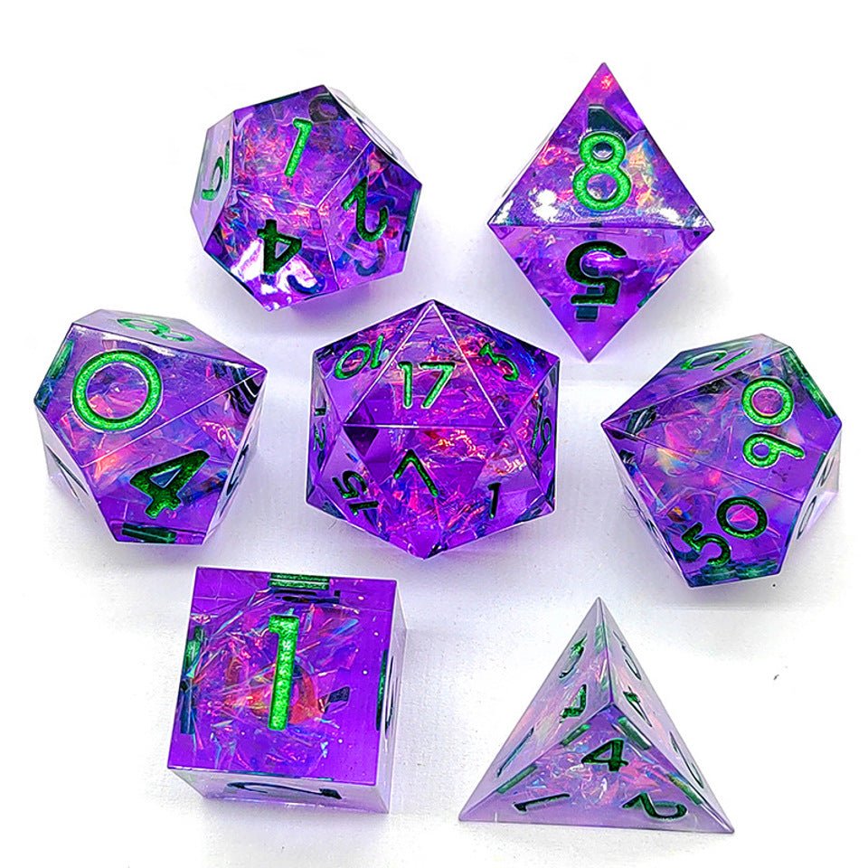 Spectral Amethyst | Sharp Edge Dice | 7 Piece Set - DICE