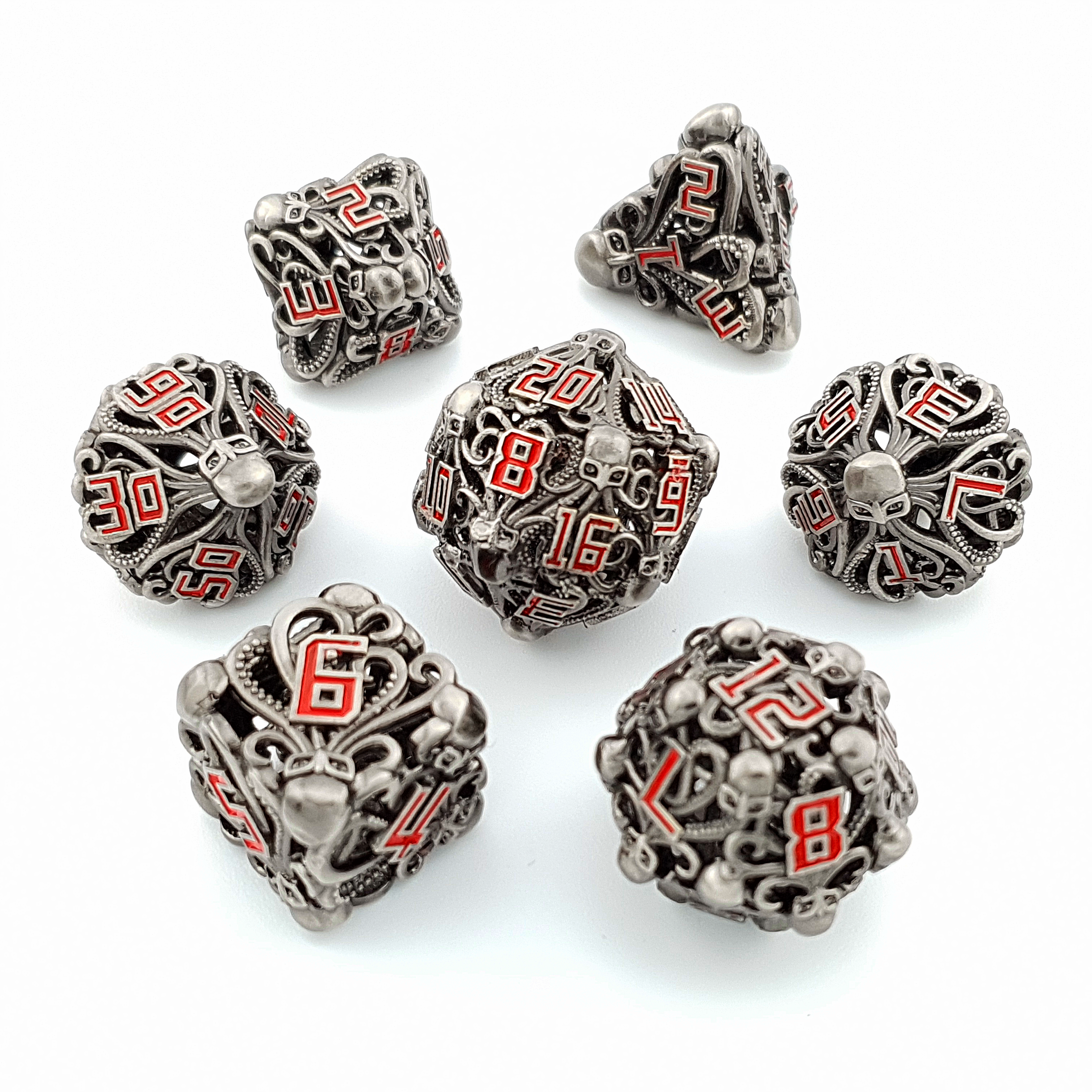 Spectral Depths | Hollow Metal Dice | 7 Piece Set - DICE