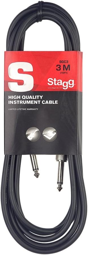 3 m Stagg SGC Instrument Jack to Jack Cable up to 6 meters