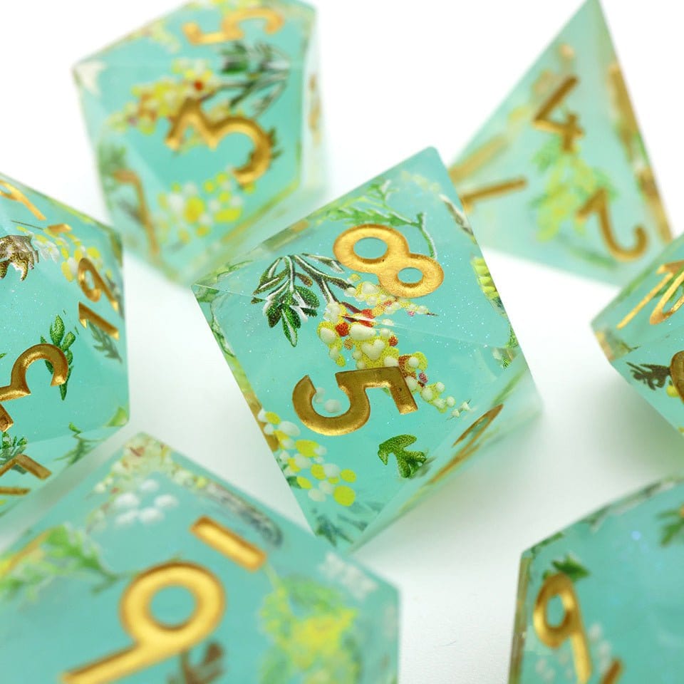 Tabletop Dominion DICE Summer Court | Art Core Dice| 7 Piece Set