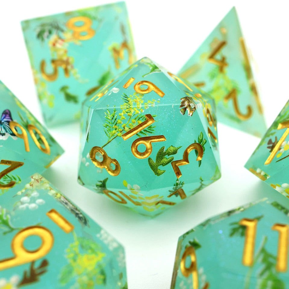 Tabletop Dominion DICE Summer Court | Art Core Dice| 7 Piece Set