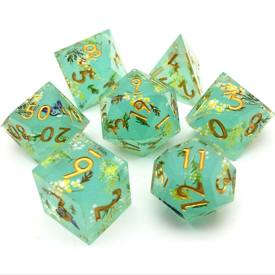 Tabletop Dominion DICE Summer Court | Art Core Dice| 7 Piece Set
