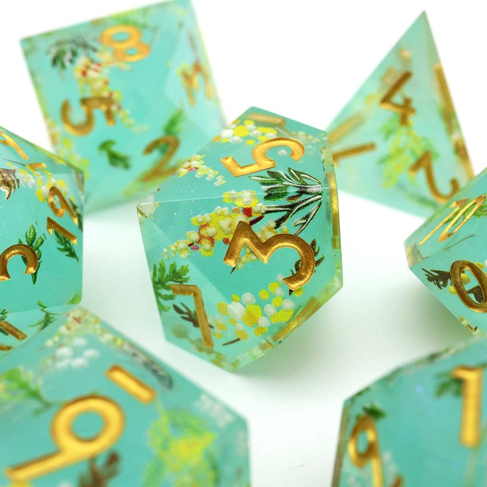 Tabletop Dominion DICE Summer Court | Art Core Dice| 7 Piece Set