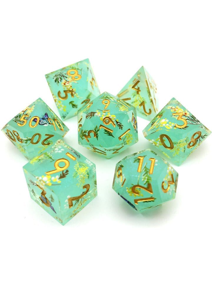 Tabletop Dominion DICE Summer Court | Art Core Dice| 7 Piece Set