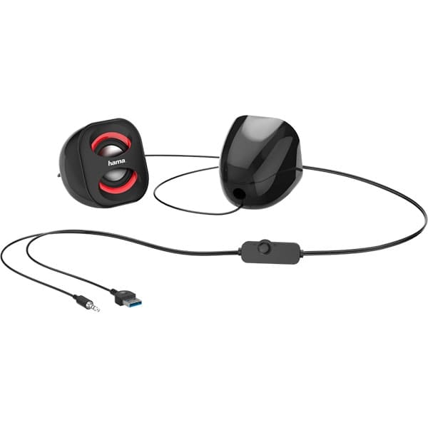 The Electronics Hub Computer Speakers Hama Sonic Mobil 183 USB Powered Desktop PC Speakers with 3.5mm Jack